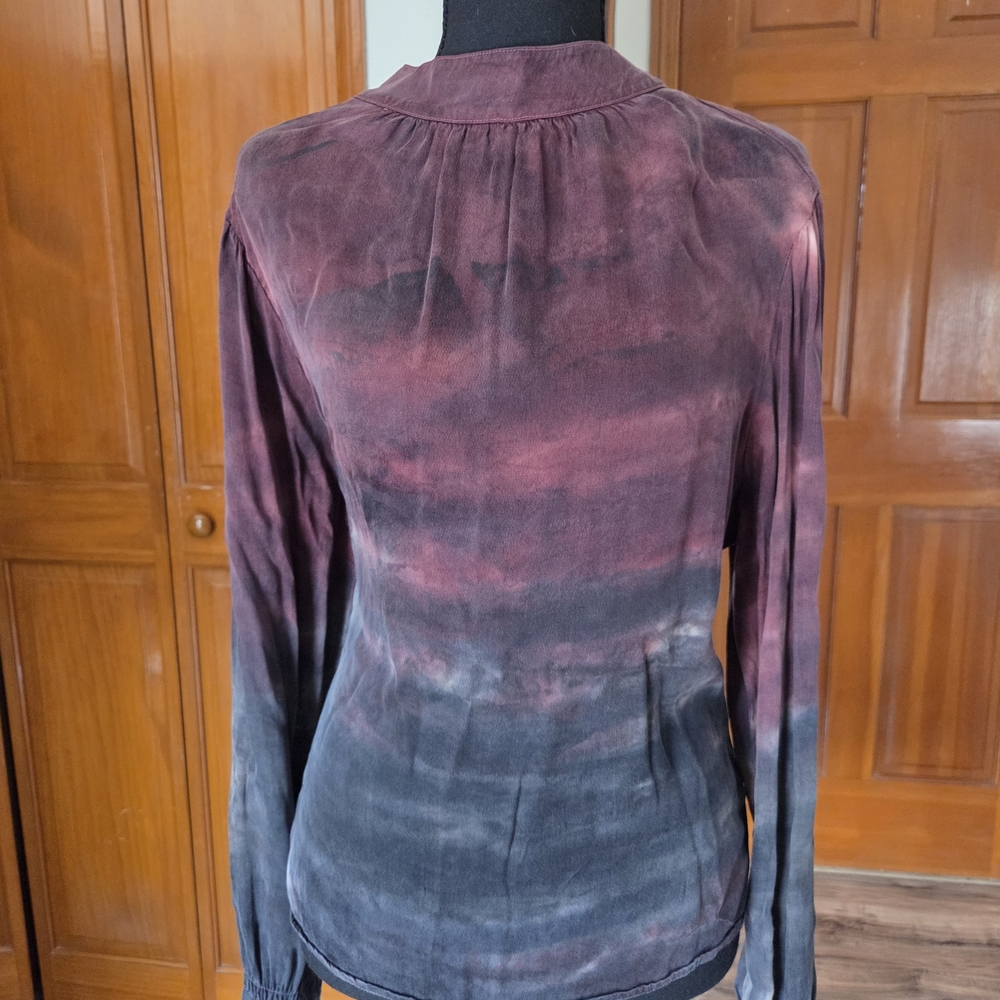 Sleeve Women's Top - Burgundy and Charcoal